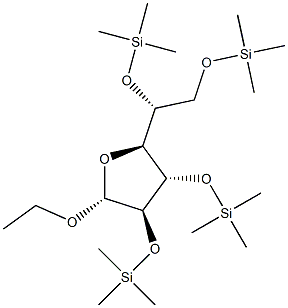 Ethyl 2,3,5,6-tetrakis-O-(trimethylsilyl)hexofuranoside Struktur