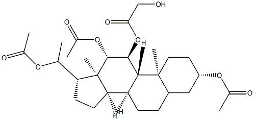 Pregnane-3β,11α,12β,14β,20-pentol 3,12,20-triacetate 11-hydroxyacetate Struktur