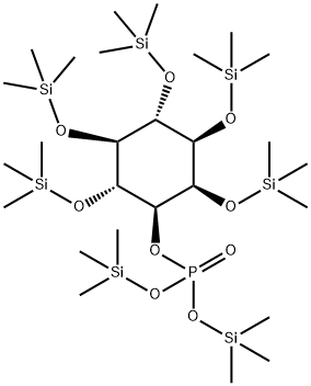 1-O,2-O,4-O,5-O,6-O-Pentakis(trimethylsilyl)-D-myo-inositol 3-[phosphoric acid bis(trimethylsilyl)] ester Struktur