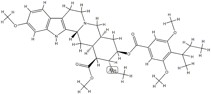 (3β,20α)-11,17α-Dimethoxy-18β-[[3,5-dimethoxy-4-(sec-butyl)benzoyl]oxy]yohimban-16β-carboxylic acid methyl ester Struktur