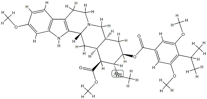 (3β,20α)-11,17α-Dimethoxy-18β-[(3,5-dimethoxy-4-isopropylbenzoyl)oxy]yohimban-16β-carboxylic acid methyl ester Struktur