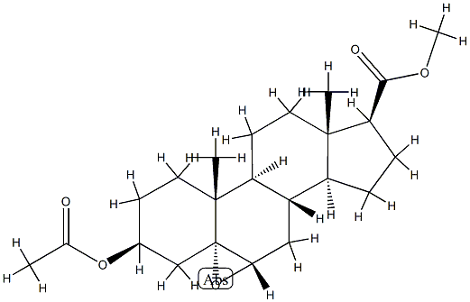 3β-(Acetyloxy)-5,6α-epoxy-5α-androstane-17β-carboxylic acid methyl ester Struktur