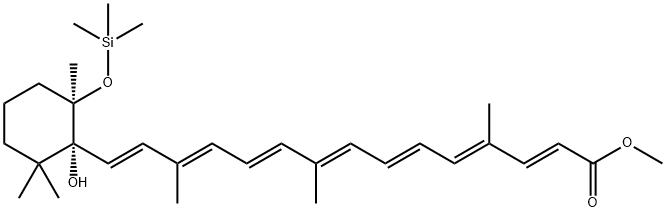 (5R,6R)-5,6-Dihydro-6-hydroxy-5-(trimethylsiloxy)-10'-apo-β,ψ-caroten-10'-oic acid methyl ester Struktur