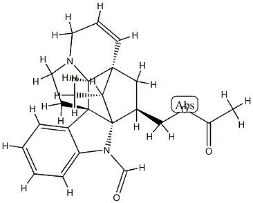 (5α,12β,19α,20R)-3β-[(Acetyloxy)methyl]-6,7-didehydro-2α,20-cycloaspidospermidine-1-carbaldehyde Struktur