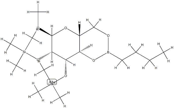 alpha-D-Mannopyranoside, methyl 2,3-bis-O-(trimethylsilyl)-, cyclic bu tylboronate Struktur