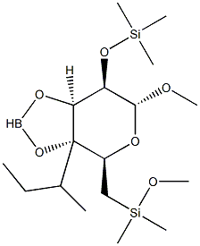 beta-D-Galactopyranoside, methyl 2,6-bis-O-(trimethylsilyl)-, cyclic b utylboronate Struktur