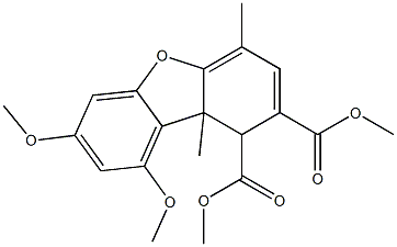 1,9b-Dihydro-7,9-dimethoxy-4,9b-dimethyl-1,2-dibenzofurandicarboxylic acid dimethyl ester Struktur