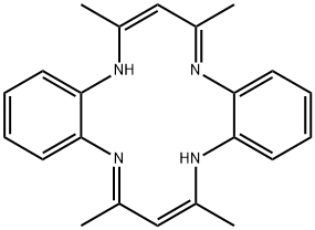 2,4,9,11-Tetramethyl-6,7:13,14-bis[1,3]butadieno-1,5,8,12-tetraazacyclotetradecane-1,3,6,8,10,13-hexene Struktur