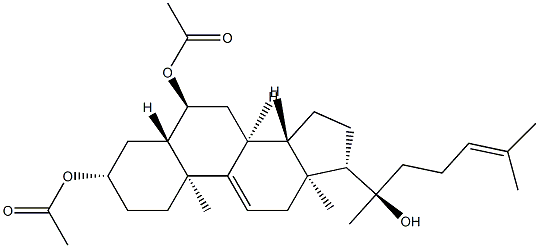 (20R)-5α-Cholesta-9(11),24-diene-3β,6α,20-triol 3,6-diacetate Struktur