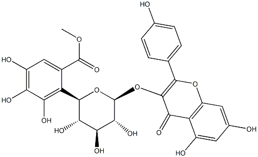 Kaempferol 3-O-(6''-galloyl)-beta-D-glucopyranoside Struktur