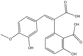 3,3'-Dihydroxy-4'-methoxy-α,2-stilbenedicarboxylic acid Struktur