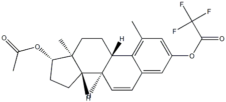 1-Methylestra-1,3,5(10),6-tetrene-3,17β-diol 17-acetate 3-(trifluoroacetate) Struktur