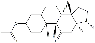 3-Acetyloxy-17β-iodoandrostan-11-one Struktur