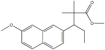 β-Ethyl-7-methoxy-α,α-dimethyl-2-naphthalenepropionic acid methyl ester Struktur