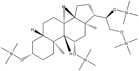 [[(20R)-5α-Pregnane-3β,11β,20,21-tetryl]tetra(oxy)]tetrakis(trimethylsilane) Struktur