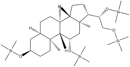 [[(20S)-5β-Pregnane-3α,11β,20,21-tetryl]tetra(oxy)]tetrakis(trimethylsilane) Struktur