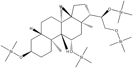 [[(20R)-5α-Pregnane-3α,11β,20,21-tetryl]tetra(oxy)]tetrakis(trimethylsilane) Struktur