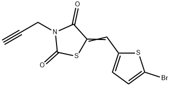 5-[(5-bromothien-2-yl)methylene]-3-prop-2-ynyl-1,3-thiazolidine-2,4-dione Struktur