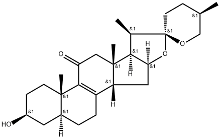 (14β,20β,22R,25R)-3β-Hydroxy-5α-spirost-8-en-11-one Struktur