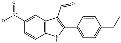 1H-Indole-3-carboxaldehyde,2-(4-ethylphenyl)-5-nitro-(9CI) Struktur