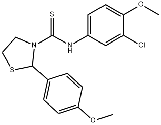 3-Thiazolidinecarbothioamide,N-(3-chloro-4-methoxyphenyl)-2-(4-methoxyphenyl)-(9CI) Struktur