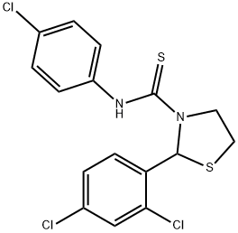 3-Thiazolidinecarbothioamide,N-(4-chlorophenyl)-2-(2,4-dichlorophenyl)-(9CI) Struktur