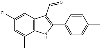 1H-Indole-3-carboxaldehyde,5-chloro-7-methyl-2-(4-methylphenyl)-(9CI) Struktur