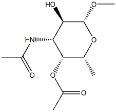 Methyl 3-(acetylamino)-3,6-dideoxy-β-D-galactopyranoside 4-acetate Struktur