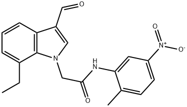 1H-Indole-1-acetamide,7-ethyl-3-formyl-N-(2-methyl-5-nitrophenyl)-(9CI) Struktur