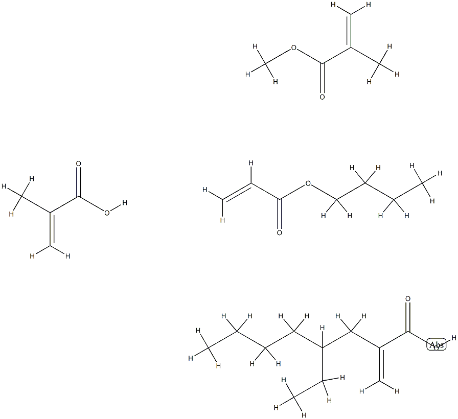 2-Propenoic acid, 2-methyl-, polymer with butyl 2-propenoate, 2-ethylhexyl 2-propenoate and methyl 2-methyl-2-propenoate Struktur