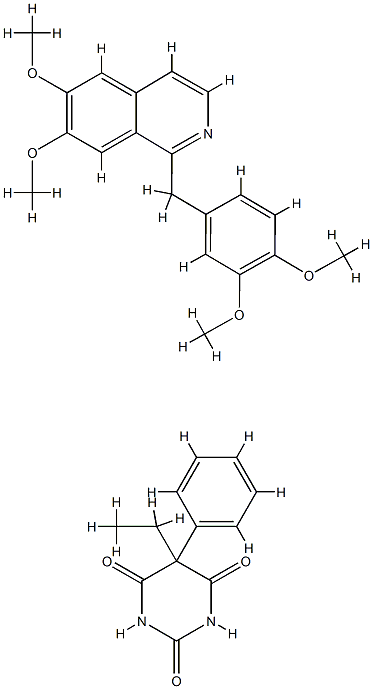 5-ethyl-5-phenylbarbituric acid, compound with 1-[(3,4-dimethoxyphenyl)methyl]-6,7-dimethoxyisoquinoline (1:1) Struktur