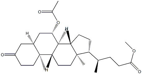 7β-Acetoxy-3-oxo-5β-cholan-24-oic acid methyl ester Struktur