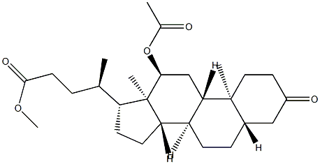 12α-Acetyloxy-3-oxo-5α-cholan-24-oic acid methyl ester Struktur