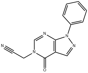 5H-Pyrazolo[3,4-d]pyrimidine-5-acetonitrile,1,4-dihydro-4-oxo-1-phenyl-(9CI) Struktur