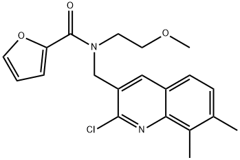 2-Furancarboxamide,N-[(2-chloro-7,8-dimethyl-3-quinolinyl)methyl]-N-(2-methoxyethyl)-(9CI) Struktur