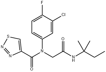 1,2,3-Thiadiazole-4-carboxamide,N-(3-chloro-4-fluorophenyl)-N-[2-[(1,1-dimethylpropyl)amino]-2-oxoethyl]-(9CI) Struktur