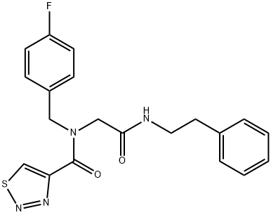 1,2,3-Thiadiazole-4-carboxamide,N-[(4-fluorophenyl)methyl]-N-[2-oxo-2-[(2-phenylethyl)amino]ethyl]-(9CI) Struktur