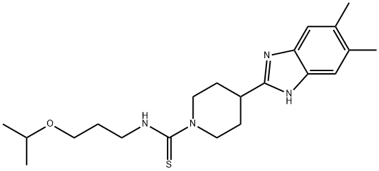 1-Piperidinecarbothioamide,4-(5,6-dimethyl-1H-benzimidazol-2-yl)-N-[3-(1-methylethoxy)propyl]-(9CI) Struktur