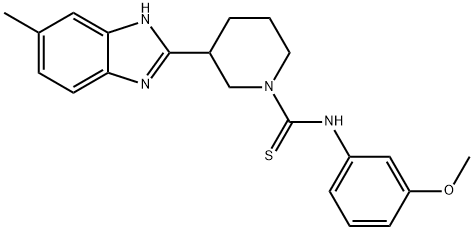 1-Piperidinecarbothioamide,N-(3-methoxyphenyl)-3-(5-methyl-1H-benzimidazol-2-yl)-(9CI) Struktur