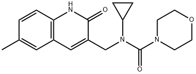 4-Morpholinecarboxamide,N-cyclopropyl-N-[(1,2-dihydro-6-methyl-2-oxo-3-quinolinyl)methyl]-(9CI) Struktur