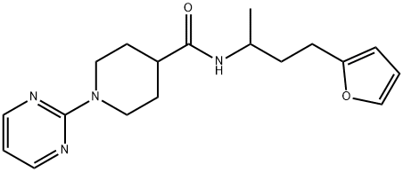 4-Piperidinecarboxamide,N-[3-(2-furanyl)-1-methylpropyl]-1-(2-pyrimidinyl)-(9CI) Struktur