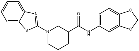 3-Piperidinecarboxamide,N-1,3-benzodioxol-5-yl-1-(2-benzothiazolyl)-(9CI) Struktur