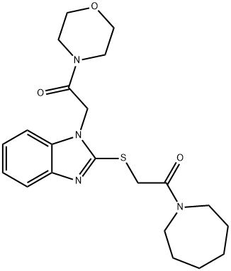 1H-Azepine,hexahydro-1-[[[1-[2-(4-morpholinyl)-2-oxoethyl]-1H-benzimidazol-2-yl]thio]acetyl]-(9CI) Struktur