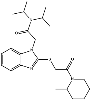 1H-Benzimidazole-1-acetamide,N,N-bis(1-methylethyl)-2-[[2-(2-methyl-1-piperidinyl)-2-oxoethyl]thio]-(9CI) Struktur