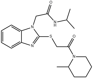 1H-Benzimidazole-1-acetamide,N-(1-methylethyl)-2-[[2-(2-methyl-1-piperidinyl)-2-oxoethyl]thio]-(9CI) Struktur