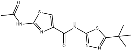 4-Thiazolecarboxamide,2-(acetylamino)-N-[5-(1,1-dimethylethyl)-1,3,4-thiadiazol-2-yl]-(9CI) Struktur