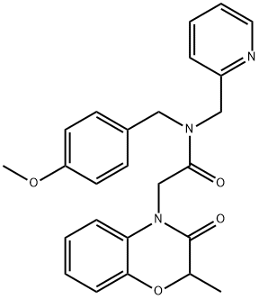 4H-1,4-Benzoxazine-4-acetamide,2,3-dihydro-N-[(4-methoxyphenyl)methyl]-2-methyl-3-oxo-N-(2-pyridinylmethyl)-(9CI) Struktur