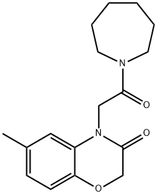 1H-Azepine,1-[(2,3-dihydro-6-methyl-3-oxo-4H-1,4-benzoxazin-4-yl)acetyl]hexahydro-(9CI) Struktur