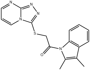 1H-Indole,2,3-dimethyl-1-[(1,2,4-triazolo[4,3-a]pyrimidin-3-ylthio)acetyl]-(9CI) Struktur