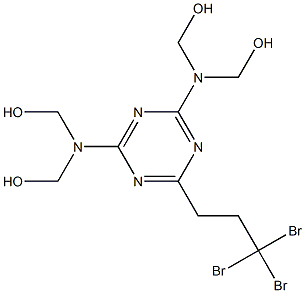 [6-(3,3,3-Tribromopropyl)-s-triazine-2,4-diyldinitrilo]tetramethanol Struktur